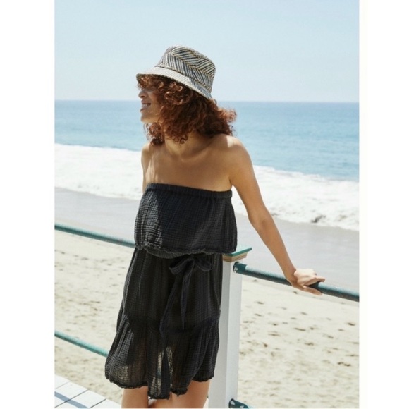 DAILY PRACTICE BY ANTHROPOLOGIE BLACK KYLIE KONA STRAPLESS DRESS - Picture 4 of 15